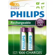 Philips akumulatorske baterije AA 2600mAh, NiMH - 2 kosa