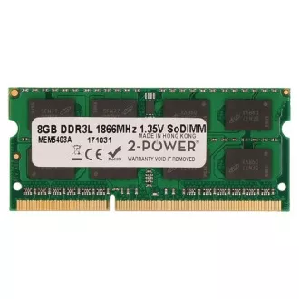 2-Power 8GB PC3L-14900S 1866MHz DDR3 CL13 1,35V SoDIMM 2Rx8 1,35V (doživljenjska garancija)