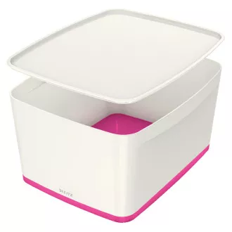 LEITZ Škatla za shranjevanje s pokrovom MyBox, velikost L, bela/rožnata LEITZ Škatla za shranjevanje s pokrovom MyBox, velikost L, bela/rožnata