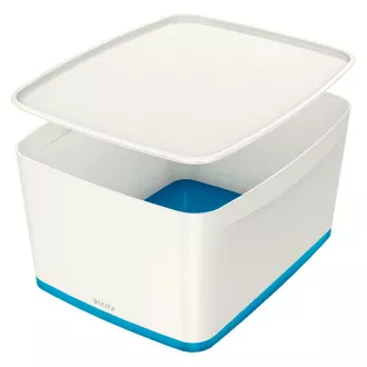 LEITZ Škatla za shranjevanje s pokrovom MyBox, velikost L, bela/modra LEITZ Škatla za shranjevanje s pokrovom MyBox, velikost L, bela/modra