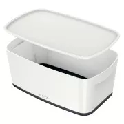 LEITZ Škatla za shranjevanje s pokrovom MyBox, velikost S, bela/črna