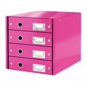 LEITZ Click&Store škatla za predale, 4 predali, roza