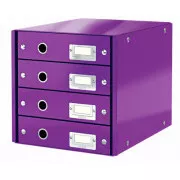 LEITZ Click&Store škatla za predale, 4 predali, vijolična