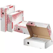 LEITZ Esselte Speedbox hitro zložljiva posoda za arhiviranje s pokrovom, A4, belo-rdeča