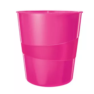 LEITZ Koš za smeti WOW, kovinsko roza