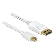 Delock kabel mini Displayport moški > Displayport moški 3 m, bel
