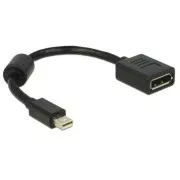 Delock adapter mini Displayport moški > Displayport ženski, črn