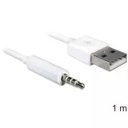 Delock Kabel USB-A moški > stereo priključek 3,5 mm moški 4 nožice iPod Shuffle 1 m