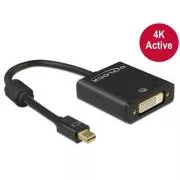 Delock adapter mini DisplayPort 1.2 moški > DVI ženski 4K, aktiven, črn
