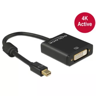 Delock adapter mini DisplayPort 1.2 moški > DVI ženski 4K, aktiven, črn