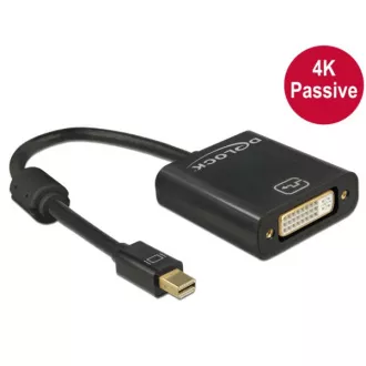 Delock Adapter mini Displayport 1.2 moški > DVI ženski 4K pasivni črn