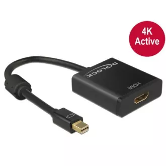 Delock Adapter mini Displayport 1.2 moški > HDMI ženski 4K aktiven črn Delock Adapter mini Displayport 1.2 moški > HDMI ženski 4K aktiven črn