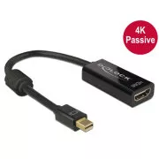 Delock Adapter mini Displayport 1.2 moški in HDMI ženski 4K pasivni črn