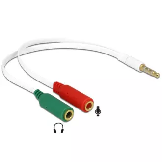 Delock adapter za slušalke 1 x 3,5 mm 4-pinski stereo priključek moški > 2 x 3,5 mm 3-pinski stereo priključek ženski (iPhone)