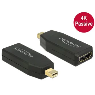 Delock adapter mini Displayport 1.2 moški in HDMI ženski 4K pasivni črn