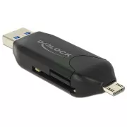 Delock Micro USB OTG bralnik kartic   USB 3.0 A moški