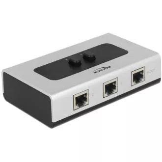 Delock Stikalo RJ45 10/100/1000 Mbps 2 pristanišči ročno - dvosmerno