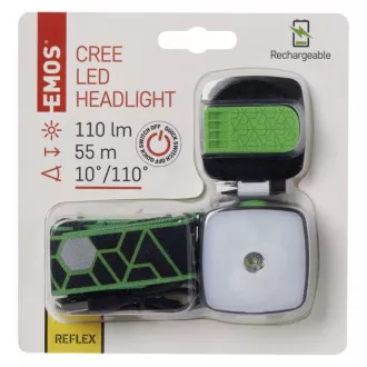 Emos LED čelna svetilka za polnjenje P3535, 110 lm, CREE LED   4× SMD