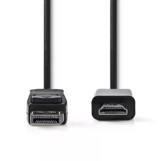 Nedis CCGB37100BK20 - Kabel DisplayPort - HDMI | Vtič DisplayPort - Priključek HDMI | 2 m | Črna