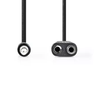 Nedis CAGB22100BK02 - Stereo zvočni kabel | 3,5 mm vtič - 2× 3,5 mm vtič | 0,2 m | črna
