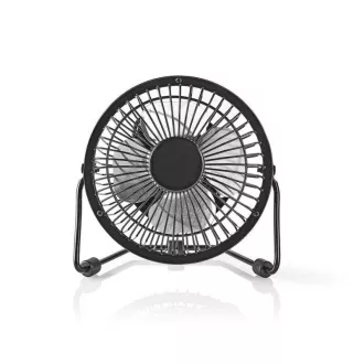 Nedis FNDK1BK10 - Kovinski mini ventilator | Premer 10 cm | USB napajanje | Črna