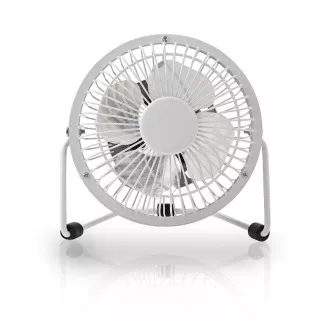 Nedis FNDK1WT10 - Kovinski mini ventilator | Premer 10 cm | Napajanje prek USB | Bela