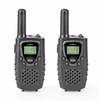 Nedis WLTK0800BK - Oddajnik | Doseg 8 km | 8 kanalov | PTT / VOX | 2 kosa | Črna