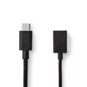 Nedis CCGB61710BK02 - Kabel USB 3.0 | Vtič tipa C - vtičnica A | 0,15 m | črna