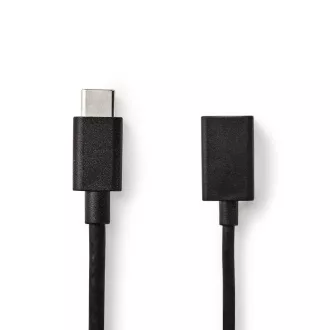 Nedis CCGB61710BK02 - Kabel USB 3.0 | Vtič tipa C - vtičnica A | 0,15 m | črna