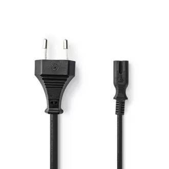 Nedis PCGB11040BK20 - Euro napajalni kabel | Ravni Euro vtič - IEC-320-C7 | 2 m | Črna