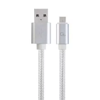 GEMBIRD CABLEXPERT Kabel USB A moški/Micro USB moški 2.0, 1,8 m, pleten, srebrn, blister