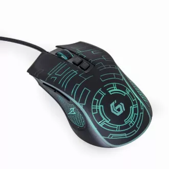 Gembird Mouse MUSG-RGB-01, osvetljena, 7 gumbov, 3600DPI, USB, črna