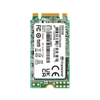 TRANSCEND MTS425S 500 GB SSD M.2 2242, SATA III 6 Gb/s (3D TLC), 530 MB/s R, 480 MB/s W TRANSCEND MTS425S 500 GB SSD M.2 2242, SATA III 6 Gb/s (3D TLC), 530 MB/s R, 480 MB/s W