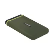 Transcend ESD380C 500 GB USB 3.2 Gen 2x2 (USB-C), zunanji SSD disk proti udarcem (3D TLC), 2000 MB/R, 2000 MB/W, vojaško zelena