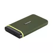 Transcend ESD380C 4TB USB 3.2 Gen 2x2 (USB-C) zunanji SSD disk proti udarcem (3D TLC), 2000MB/R, 2000MB/W, vojaško zelena