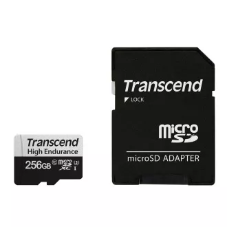 Transcend 256 GB microSDXC 350V UHS-I U1 (razred 10), visoko vzdržljiva pomnilniška kartica, 95 MB/s R, 40 MB/s W