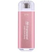 Transcend ESD300P 2TB, zunanji SSD, USB 10Gb/s, tip C, 1050MB/R, 950MB/W, roza