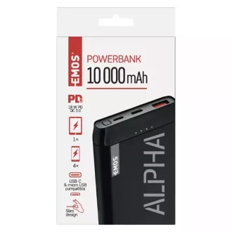 Emos Powerbank Alpha2 20, 20000 mAh, 10 W, črna