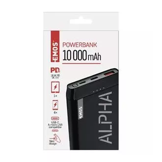 Emos Powerbank Alpha2 20, 20000 mAh, 10 W, črna