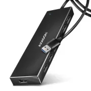 AXAGON HUE-F7A, 7x USB 3.2 Gen 1 ALU FLAT CHARGING vozlišče, napajalni priključek micro USB, 1 m kabel USB-A