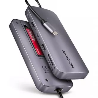 AXAGON HMC-6GM2 Večvratno vozlišče USB-C 10Gbps. NVMe/SATA M.2, HDMI, bralnik kartic in Power Delivery. Kabel USB-C 20 cm AXAGON HMC-6GM2 Večvratno vozlišče USB-C 10Gbps. NVMe/SATA M.2, HDMI, bralnik kartic in Power Delivery. Kabel USB-C 20 cm