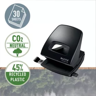 LEITZ Ekološki luknjač NeXXt RECYCLE, 30 listov, črn LEITZ Ekološki luknjač NeXXt RECYCLE, 30 listov, črn