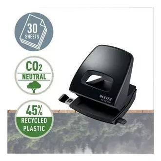 LEITZ Ekološki luknjač NeXXt RECYCLE, 30 listov, črn LEITZ Ekološki luknjač NeXXt RECYCLE, 30 listov, črn