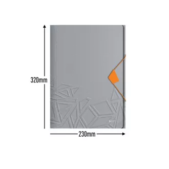 LEITZ UrbanChic PP mapa s tremi zavihki, A4, temno siva LEITZ UrbanChic PP mapa s tremi zavihki, A4, temno siva