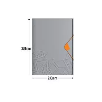 LEITZ UrbanChic PP mapa s tremi zavihki, A4, temno siva LEITZ UrbanChic PP mapa s tremi zavihki, A4, temno siva
