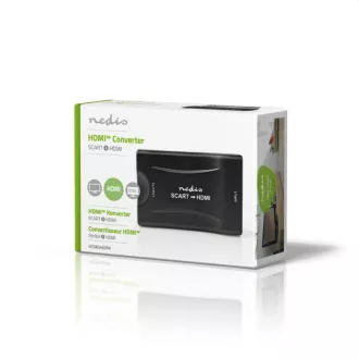 Nedis VCON3463BK - pretvornik HDMI™ | vtičnica SCART | izhod HDMI™ | enosmerni | 1080p | 1,2 Gb/s | ABS | črna