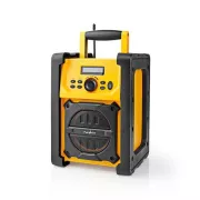 Nedis RDFM3100YW - FM radio za gradbišča | 15 W | Bluetooth® | IPX5 | ročaj | črna / rumena