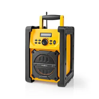 Nedis RDFM3100YW - FM radio za gradbišča | 15 W | Bluetooth® | IPX5 | ročaj | črna / rumena