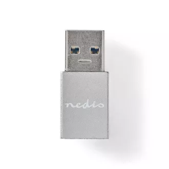 Nedis CCGB60925GY - Adapter USB-C| USB 3.2 Gen 1 | Vtič USB-A | Vtičnica USB-C™ | 5 Gb/s | Okrogla | Niklena obloga