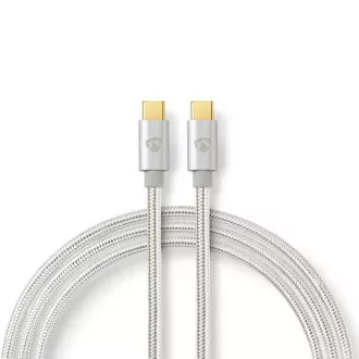 Nedis CCTB60800AL20 - Kabel USB 2.0 | Vtič USB-C™ | Vtič USB-C™ | 480 Mb/s | 2,00 m | Srebrna